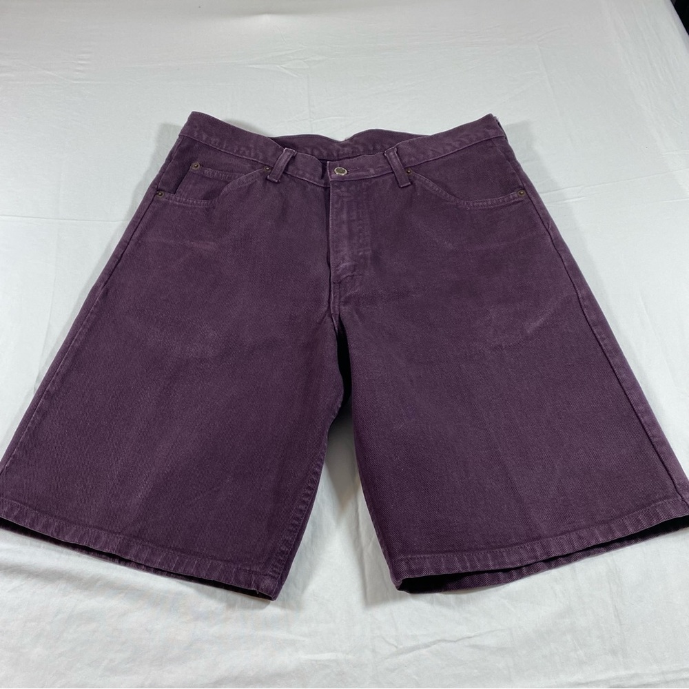 Brittania Shorts Woman 33” High Rise Purple Denim Mom Bermuda shorts Vintage 80s